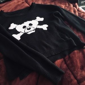 RARE Hot Topic X Build-a-Bear knit crop top goth